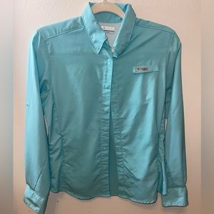Blue Columbia PFG Button Up Shirt